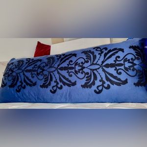 PILLOW Goose down, Long round, dark blue pillow with Black